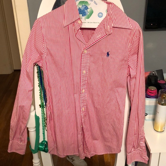 Polo Ralph Lauren Tops - Red and White striped Ralph Lauren button down